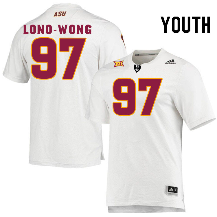 Youth #97 Blazen Lono-Wong Arizona State Sun Devils College Football Jerseys Stitched-White